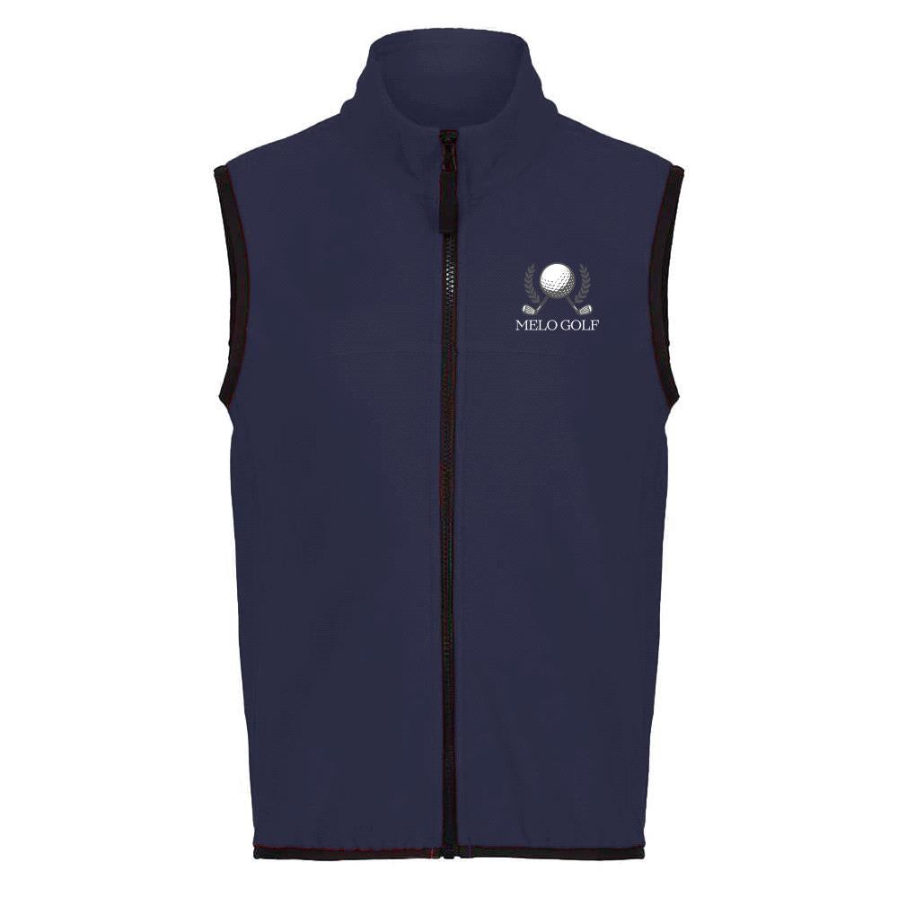 MELO Golf Gilet charcoal softshell lightweight layering piece with full zip and pockets
